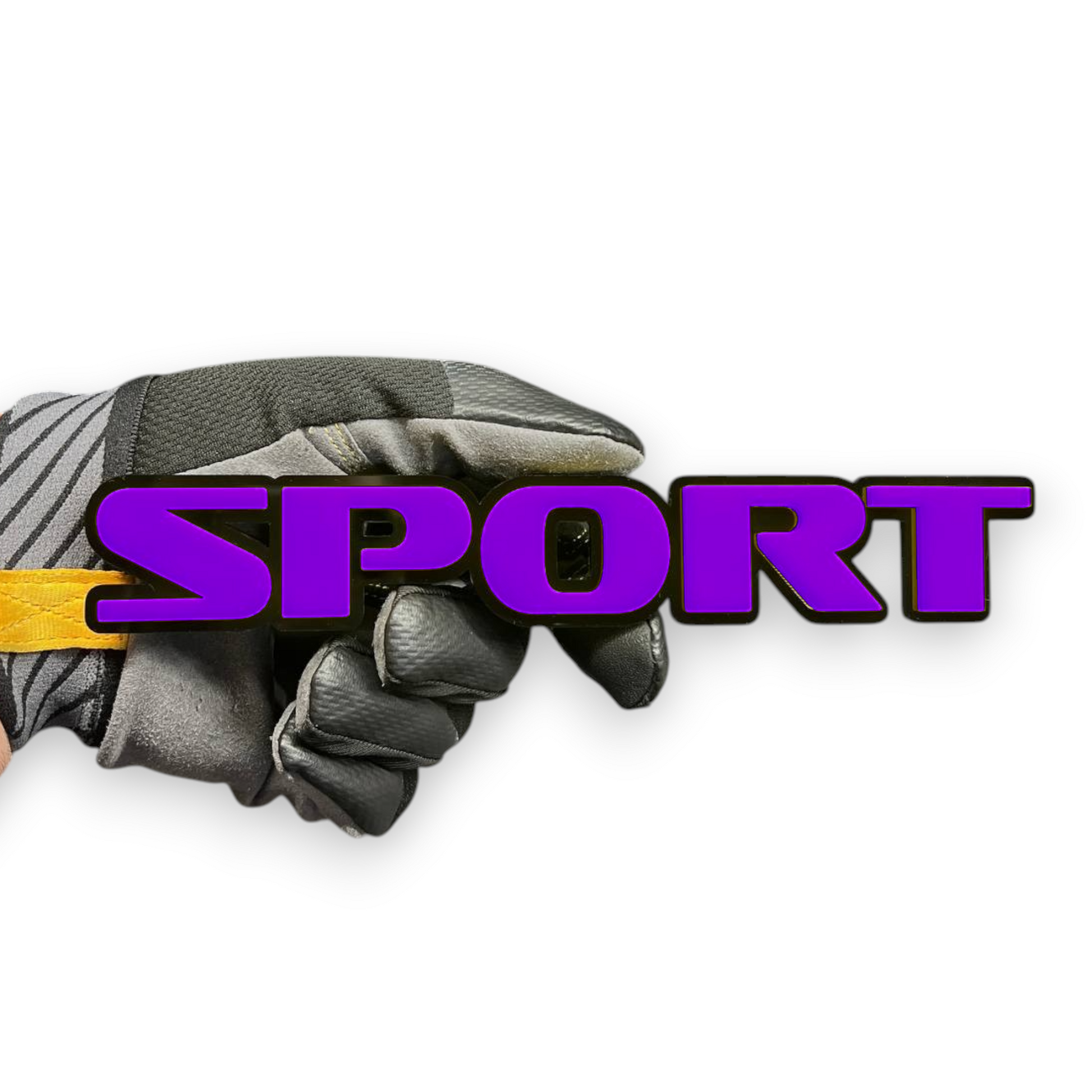 SPORT custom SPORT text badge for Camaro muscle car exterior styling