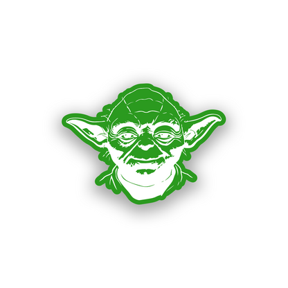 Custom Star Wars inspired Yoda badge with strong engraved automotive styling