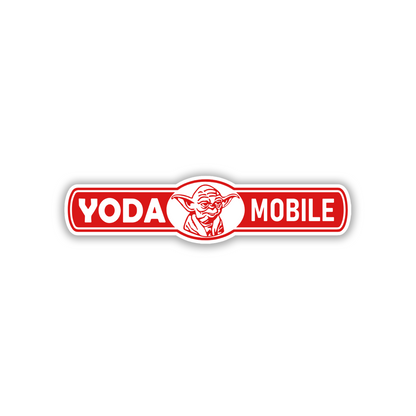 Funny Yoda Mobile vehicle badge with detailed character artwork