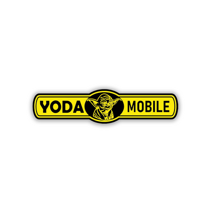 Yoda Mobile truck and car exterior emblem in brushed silver finish