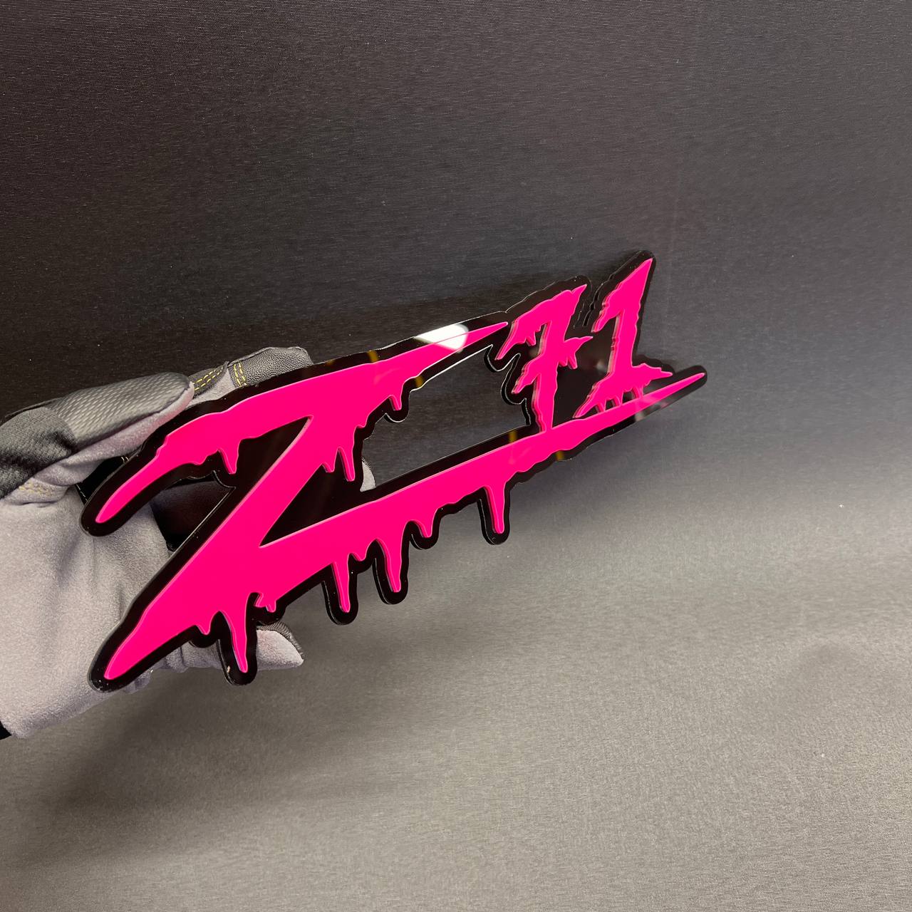 Z71 Drip car badge fender emblem with bold custom exterior decal look