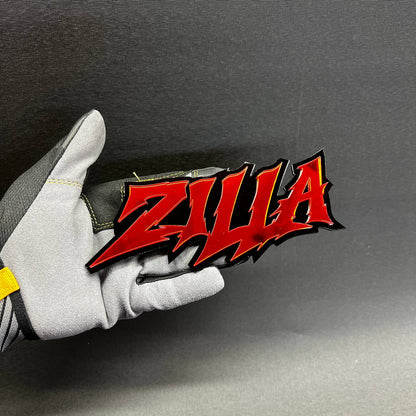 PETG ZILLA car emblem with 3M adhesive backing